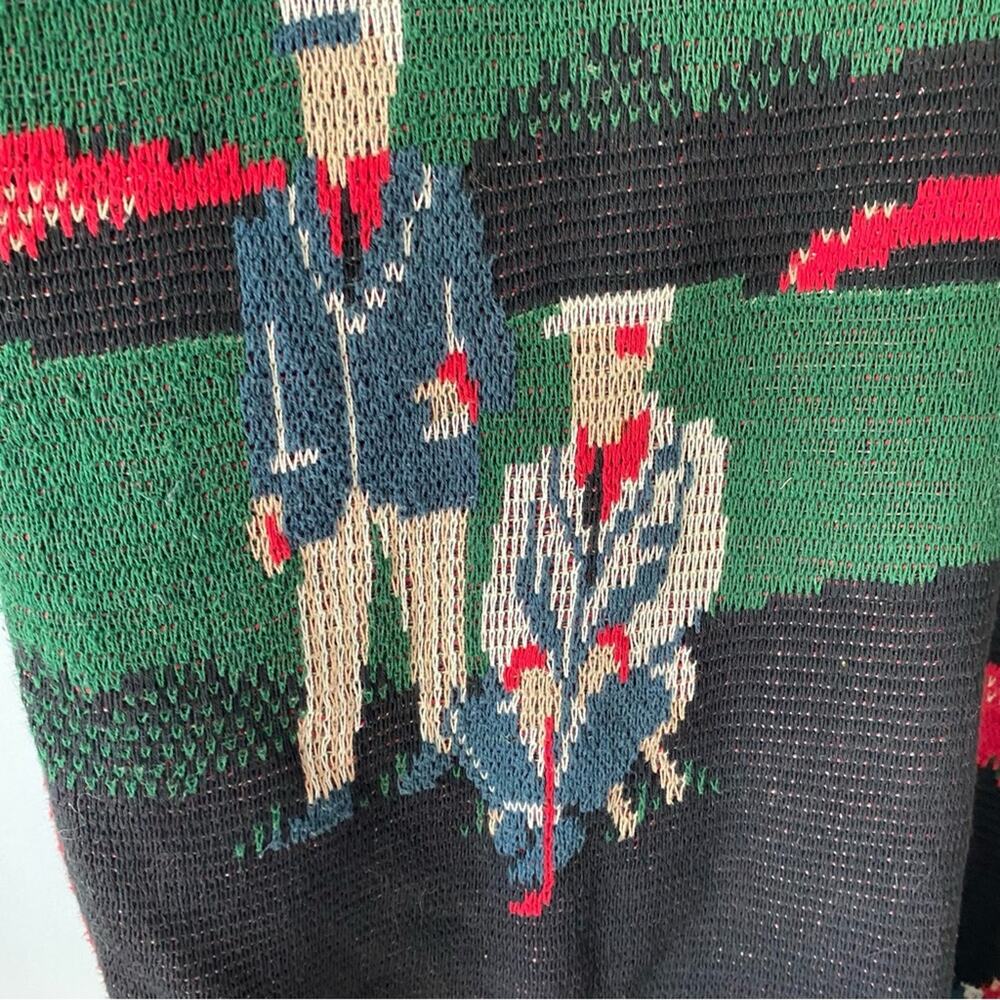 Vintage Mens Dominic & Maria Golf Theme V-Neck Cotton Sweater size large Green - Picture 5 of 6